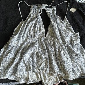 Blue cheetah flowy summer shirt